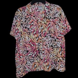 BonWorth Vibrant Floral Shirt - Pink, Orange, White